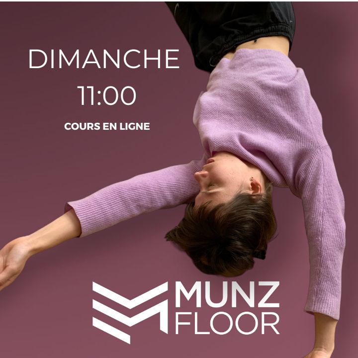 Femme faisant du yoga, annonce cours en ligne Dimanche