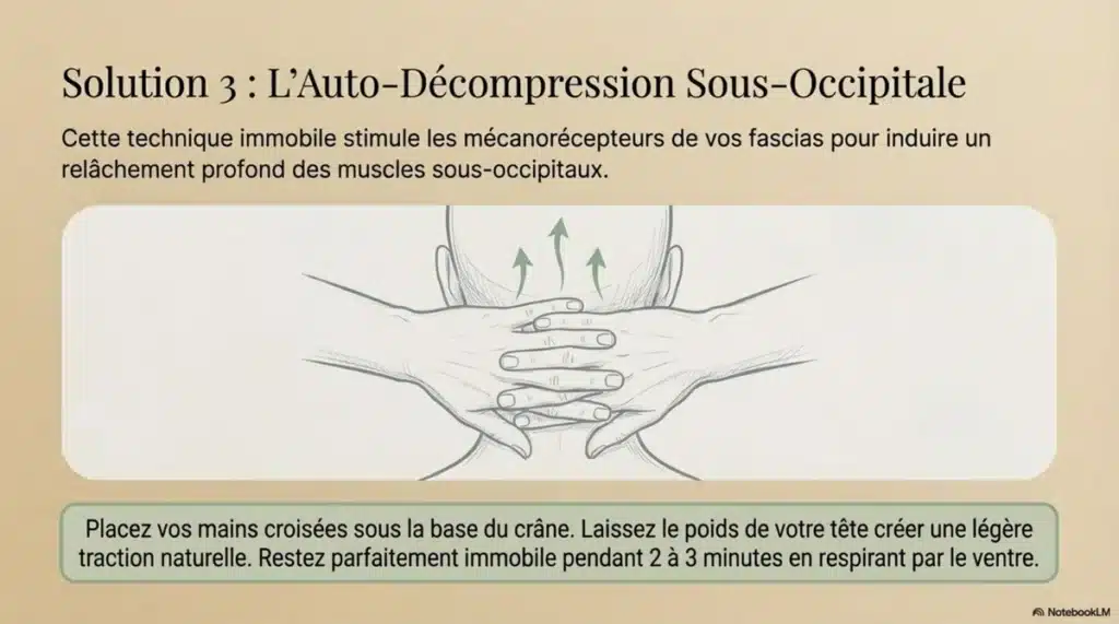 auto decompression sous occipitale mains croisees base crane